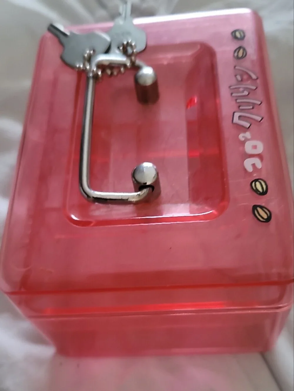 Cute Pink Cartoon Lockable Cash Box - Home Storage & Organization